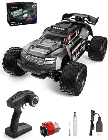 Kiztoys Coche Teledirigido - 2,4 GHz Coche RC Vehículo Todoterreno de Alta Velocidad 40 km/h Avec Lumières 1:18, 4WD Radiocontrol Buggy Crawler Controlados Juguete Regalo para Niños Adulto