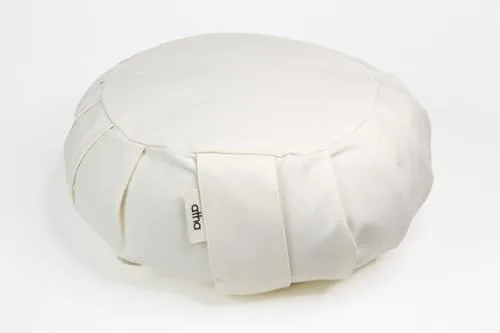 Cojín de Meditación Samsara – Funda de Algodón Lavable – Relleno Ajustable de Cáscara de Trigo Sarraceno – Ergonómico y Ecológico para Yoga, Mindfulness y Postura Correcta (Natural)