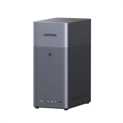 UGREEN NASync DH2300 NAS de Escritorio 2 Bahías, 4GB RAM, Conexión NFC One-Touch, LAN 1GbE, Álbum de Fotos AI, NAS Fácil para Principiantes, Servidor NAS para Hogar (Sin Discos) (DH2300)
