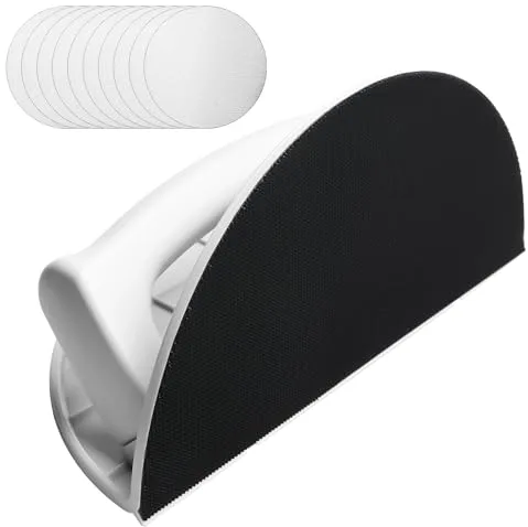 Lijadora de mano semicircular multifuncional, kit de lijadora de mano autoadhesiva + con 10 papel de lija, ideal para esquinas y curvas estrechas, juego de lijado de pared para pulir y lijar