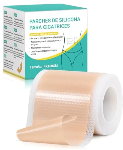 Parches Cicatrizantes de Silicona 4x150 cm - Médicos, Reutilizables - Para Cesáreas, Queloides - Transpirables e Impermeables