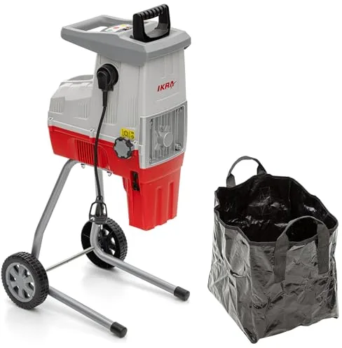 IKRA trituradora eléctrica de jardín ILH 3000 S, potente 3000 W, grosor de ramas de hasta 44 mm, incl. bolsa colectora de 45 l