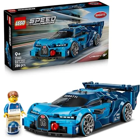 LEGO Speed Champions Coche Hiperdeportivo Bugatti Vision GT – Maqueta en Kit – Coche de Carreras con 1 Minifigura de un Piloto – Set de Construcción para Mayores de 9 Años – 77253