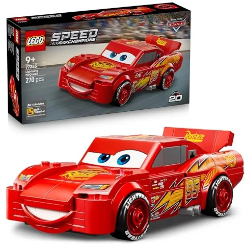 LEGO Speed Champions Rayo Mcqueen Coche de Juguete - Kit de Maquetas Coleccionable - Regalo para Niños y Niñas Fans de Las Películas de Cars de Disney Pixar 77255
