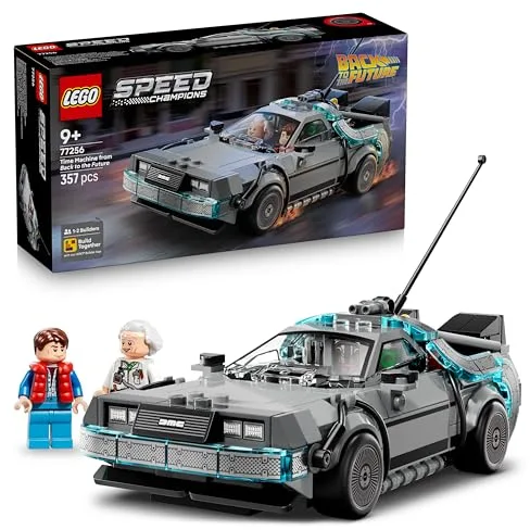 LEGO Speed Champions Máquina del Tiempo de Regreso al Futuro - Maqueta de Coche de Juguete con Minifiguras de Marty McFly y Doc Brown - Regalo para Niños y Niñas de 9+ Años y Fans de la Película 77256