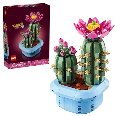 LEGO Botanicals Cactus en Flor - Planta con Maceta Artificial con 2 Cactus y Flores - Decoración de la Habitación - Regalo de Cumpleaños para Niñas de 9+ Años y Amantes de Las Plantas - 11509