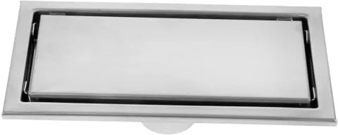 Vaguelly Desagüe Rectangular Invisible de Suelo para Ducha 10×20 Cm Acero Inoxidable Dorado Filtro Antiolor Recogedor de Pelo Baño Cocina Lavadero Ajustable