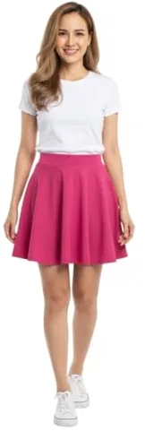 C K CrisKat Falda Corta Mujer Elástica Plisada Básica Patinador Básica Falda Tenis (FR/ES, Letras, L, Regular, Regular, Rosa)