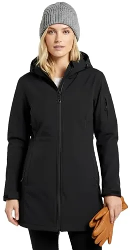 chiguomaoyi Chaqueta de Entretiempo Mujeres Chaquetas Impermeables Softshell con Capucha Otoño Invierno Windbreak Impermeable lluvia para mujer (Negro,L)