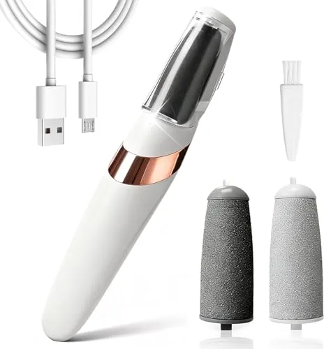 Removedor Eléctrico de Callos de Pies, Herramientas de Pedicura Electrónicas Recargables, Pedicura Profesional para Pies Recargable con 2 Recambios con Luz Integrada