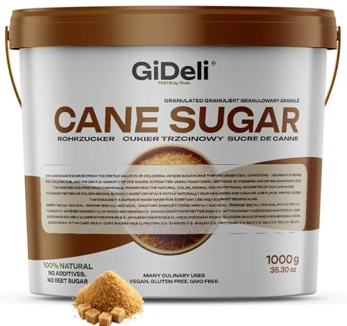 GiDeli azúcar moreno 1kg sin refinar en cubo