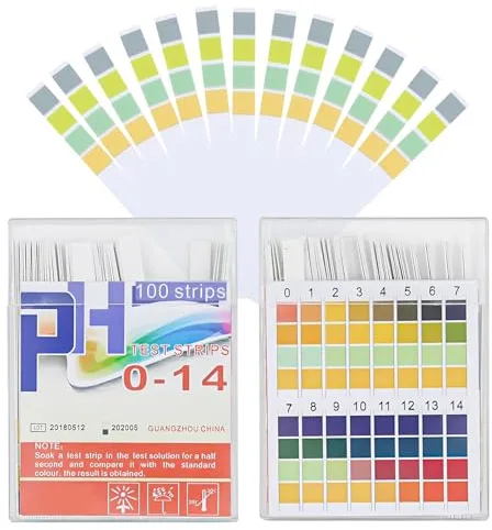 Toivize 200 Pcs Tiras pH, Tiras Reactivas Orina, Tiras Ph Piscina y Acuarios, Papel Indicador Universal 0-14 con Escala de Colores para Agua, Laboratorio y Escuela