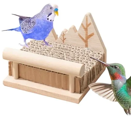 Juguete para loros, juguete de madera interactivo y perchas para periquitos, barra de roedores, árbol de empleo para piensos y desmontar, actividades de juego de empleo