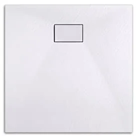 EMKE Plato de ducha 90 x 90 cm, plato de ducha antideslizante SMC, plato de ducha de 90 mm, desagüe recortable, platos de ducha cuadrados, color blanco