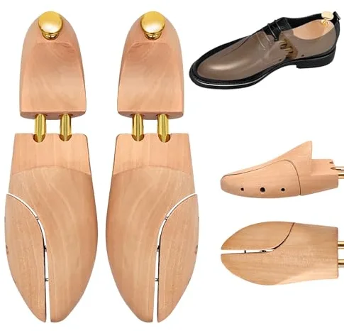 Zorplex Horma de Zapatos de Madera de Pino para Hombre y Mujer, Moldeador y Ensanchador de Zapatos, Mantiene la Forma y Prolonga la Vida Útil, Diseño Elegante, 1 Par de Hormas de Alta Calidad (43-44)