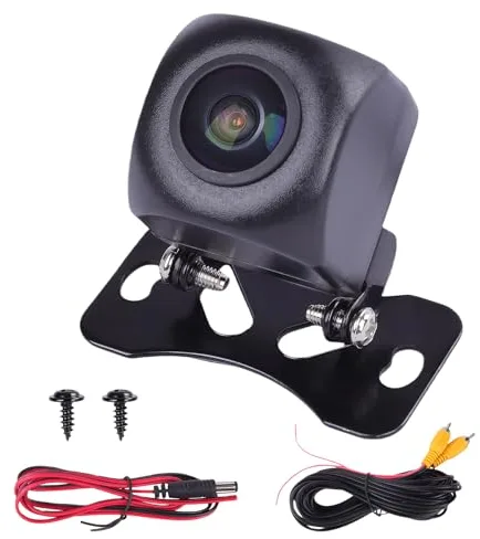 Cámara Marcha Atrás Coche 1080P AHD, Cámara Trasera para Coche con Visión Nocturna, Gran Angular 170°, IP68 Impermeable Compatible con Monitores PAL/NTSC/AHD1080P, Fácil Instalación