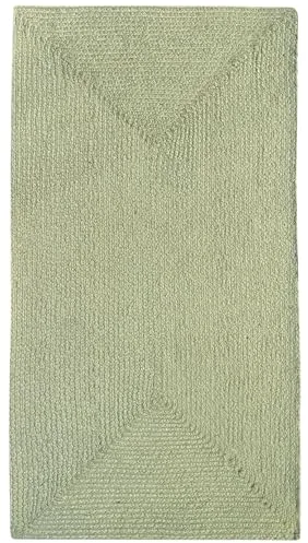 HAMID Alfombra Nansa Interior/Exterior Pet Reciclado – Lavable y Resistente al Agua – Ecológica y Sostenible – Ideal para Terraza, Jardín o Salón (110x60cm, Verde)