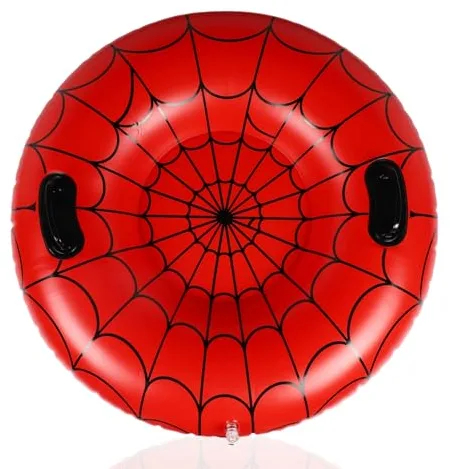 Tubo Nieve Telaraña, 101cm Tubo Nieve PVC Resistente al Frío Tema de Dibujos Juguete de Trineo para Exterior para Niños y Adultos Trineo Deportivo