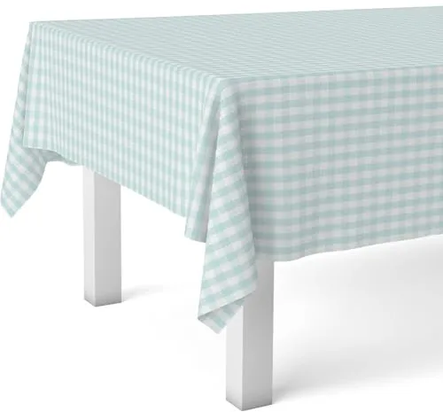ECOMMERC3 | Mantel Hule Mesa Rectangular Tamaño 100x140 cm - Estilo, Durabilidad y Fácil Limpieza para tu Mesa - Mantel Hule Antimanchas e Impermeable - Vichy Turquesa