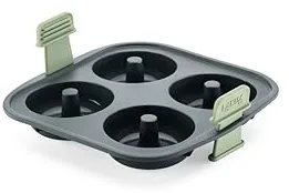 Lékué Molde repostería doughnuts de silicona para Air fryer, 4 cav