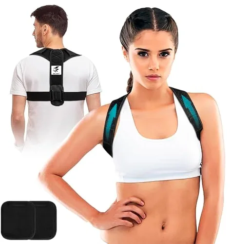 SELCERT® Corrector de Postura para Espalda y Hombros - Espaldera Ergonómica Ajustable para Hombre y Mujer - Soporte Postural Discreto y Transpirable - Talla Única Regulable