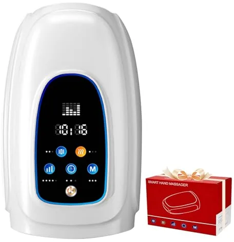 Masajeador eléctrico de mano, masajeador de mano inalámbrico, 3 modos de masaje, 5 niveles de intensidad, masajeador de mano portátil con pantalla táctil, regalo para mujeres y hombres