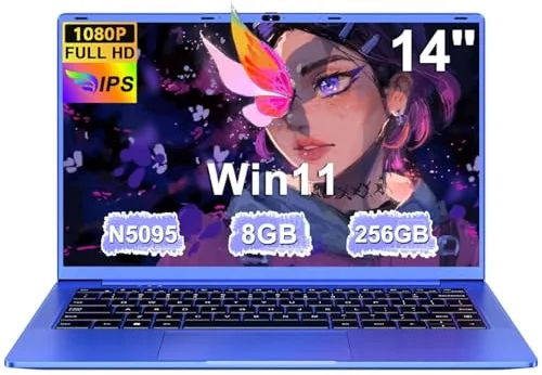 Ordenador Portátil 14 Pulgadas Celeron N5095 Upto 2,9 GHz Portatiles 8GB RAM 256GB SSD TF 1TB Win11 LPDDR4 1920*1080 FHD 5G WiFi USB 3.0 Laptop Película Protectora Español - Morado Cuerpo Metálico-8