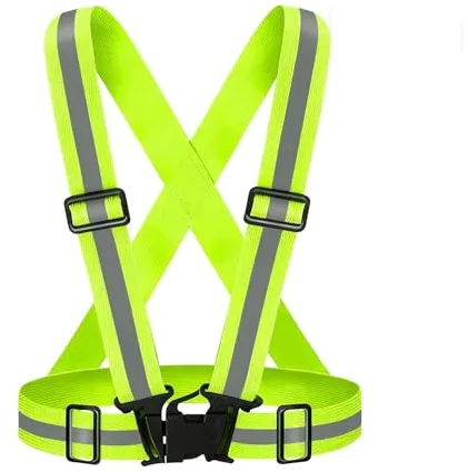 Chalecos Reflectantes Seguridad Alta Visibilidad Elástica Chaleco Reflectante Ajustable Reflector Chaleco para Correr Ciclismo Senderismo Correr Motocicleta para Adultos y jóvenes Fluorescente