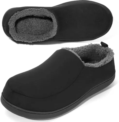 Anmerl Zapatillas para Hombre y Mujer con Espuma Memoria Pantuflas Invierno Cálidas Mocasín Zapatos de Estar por Casa, con Forro Suave de Felpa y Suela de Goma Antideslizante, Interiores y Exteriores