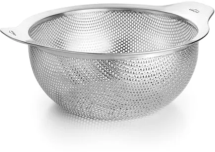 Lacor - 62731 - Escurridor de Acero Inoxidable 18/10, Diametro de 15 cm, con Asas, 100% Apilable, Apto para Lavavajillas y Uso Profesional en Cocina