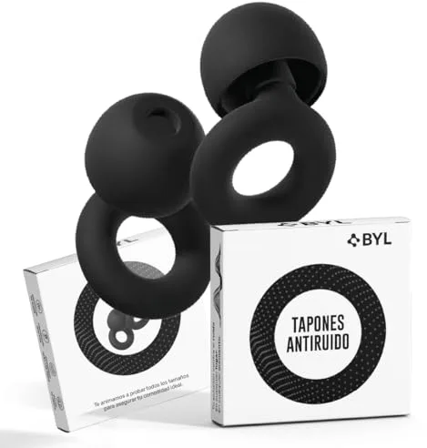 BYL® - SUPER PACK tapones para oidos anti ruido para dormir - tapones para dormir 28dB - auriculares para dormir tallas XS/S/M/L - tapones oidos cancelacion de ruido - ear plugs - earplugs - CE