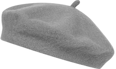 Alaoo Sombrero de Boina Francesa,Sombrero Lana Clásico de Boina Mujer,Elegantes Gorros Vintage Boina,Sombrero Otoño Redondo Vintage,para Accesorio, Disfraz,Carnaval,Fiesta de Disfraces,Gris Jaspeado