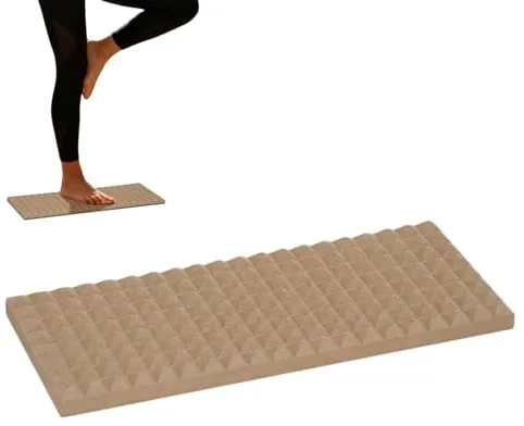 Tabla de yoga para principiantes, compacta de madera, esterilla de meditación, tabla de ejercicios Yoag, para gimnasio, estudio, sala de estar, hogar, apartamento pequeño, incluyendo adultos