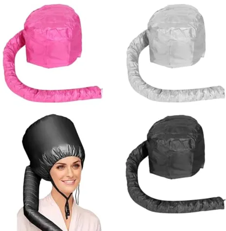 YUPZAR 3 Piezas de Gorro Secador de Pelo para Rizos,Gorro Termico,Para Permanentes,Para Acondicionar en Profundidad,Secar, Modelar el Cabello (Gris +Rosa +Negro)