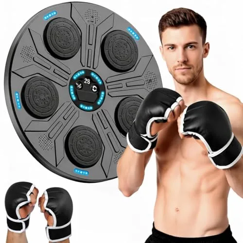 MINDCO® Simulador de Boxeo Inteligente | Máquina de Boxeo Musical con Guantes | Bluetooth y Pantalla LED | 9 Modos de Entrenamiento | Luces RGB | Entrena en Casa para Adultos y Niños