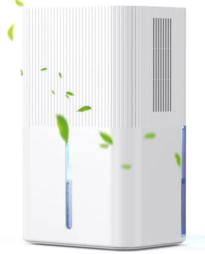 Deshumidificador 2700ML, Deshumidificador Eléctrico Silencioso Temporizador, Modo Sueño, Luz Nocturna de 7 Colores, Portátil, Ideal para Apartamentos, Baños y Sótanos (Blanco leche)