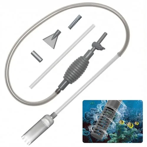 Zyiphor 2.1M Sifonador Acuario, Kit de Limpieza para Acuario con Válvula de Control de Flujo, Sifón Cambiador de Agua, Aspirador Limpiador de Grava y Arena para Acuarios Pequeños y Grandes