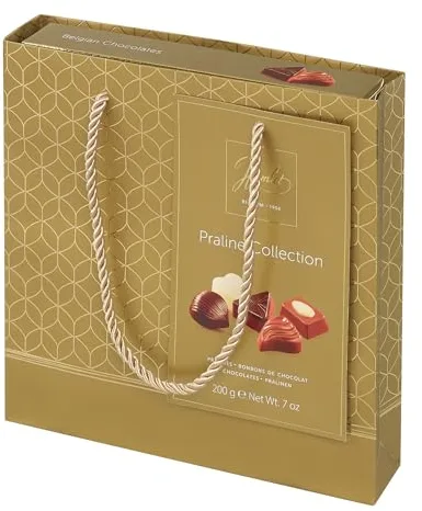 Chocolate Belga Hamlet, Bombones para Regalar, Chocolates para regalar con Bolsa Premium, Auténtico Chocolate Belga, Caja de Diferentes Chocolates 200g