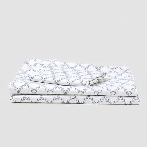 TRAMAS+ Sabanas 150x190 / 200cm 100% algodón Suave, Juego de sábanas 4 Piezas, Sabana Bajera Ajustable, Encimera, 2 Fundas de Almohada 90x45cm, Certificado Oeko Tex - Cama 150, Picota Indigo