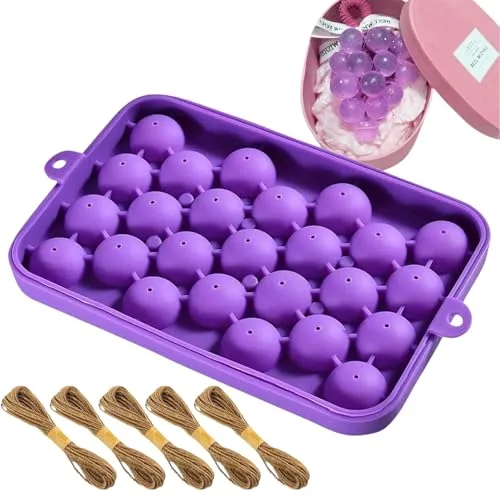 FrostyFlair Set de Fabricación de Jabón, Moldes de Silicona para Jabones DIY con 100m de Cuerda de Yute, Moldes de Jabón de Uva Exquisitos para Jabones Artesanales, Idea de Regalo sin Jabón