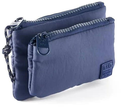 Miquelrius - Monedero pequeño Acolchado Marino Urban Soft | Poliéster Ligero y Repelente al Agua | Cierre con Doble Cremallera | Diseño práctico y Moderno para Monedas, Llaves y Tarjetas