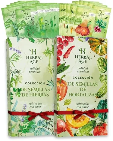 24 Variedades De Jardín Plantas, 13,800 Semillas Para Huerto Cultivar De Hierbas Aromáticas y Verduras: Rúcula, Cebollino, Perejil – Jardinería En Casa Interior y Exterior, Regalos Para Hombre y Mujer