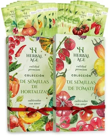 26 Variedades De Jardín Plantas – 5,600 Semillas Para Huerto Cultivar De Verduras y Tomates: Tomate Cherry, Zanahoria, Cebolla – Jardinería En Casa Interior y Exterior, Regalos Para Hombre y Mujer