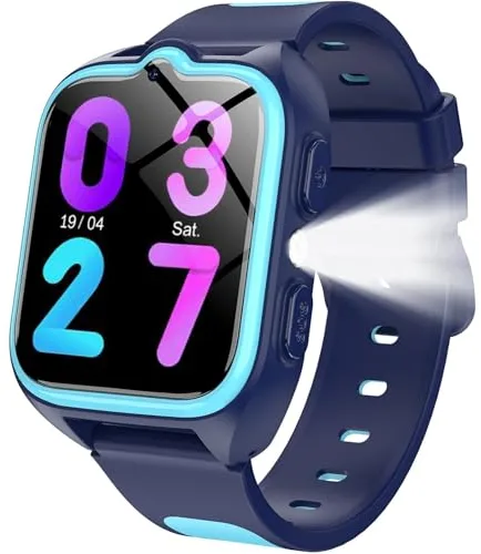 IOWODO 4G Reloj Inteligente Niño, Smartwatch Niños con GPS y Llamadas, Videollamadas,SOS,Linterna LED,Modo Clase,Juegos,Cámara, IP68 Impermeable, Regalo y Juguete para Niñas y Niños