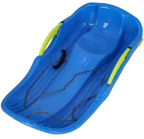 KOTARBAU® Trineo Nieve - Plástico - 79x38x16 cm - Azul - Trineo Niños - on Freno - Deslizador Nieve - Robusto y Ergonómico
