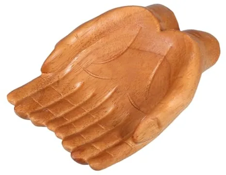 BESPORTBLE Cuenco Decorativo De Madera Tallado a Mano Bandeja Organizadora Para Llaves Y Aperitivos Soporte Multiusos Para Entrada SalóN Y Oficina DiseñO Artesanal Natural 7.08X4.92X1.96In