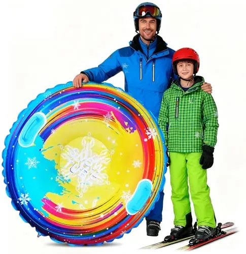4 Piezas Tabla de Trineo, Trineo de Nieve para Niños, Juego de Trineo Bob Plástico, Snowboard para Niños Unisex y También Apto para Niño y Adult (Amarillo)