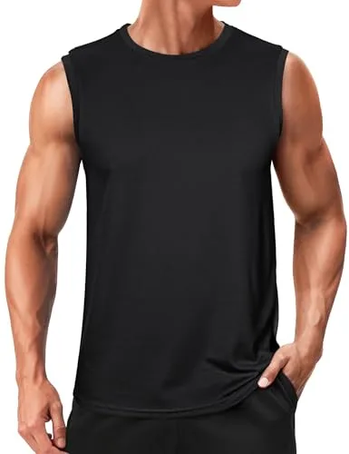 Wayleb Camiseta Hombre Sin Mangas – Camiseta Tirantes Deportiva Transpirable, Camiseta Fitness para Hombre de Secado Rápido, Ideal para Running y Gym