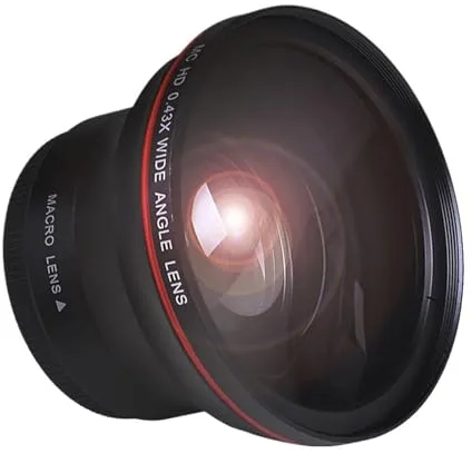 Compatible con Nikon D7100/D7000/D5600-D5100/D3300-D3100 - Lente Gran Angular HD de 52 mm y 0,43x con Parte Macro