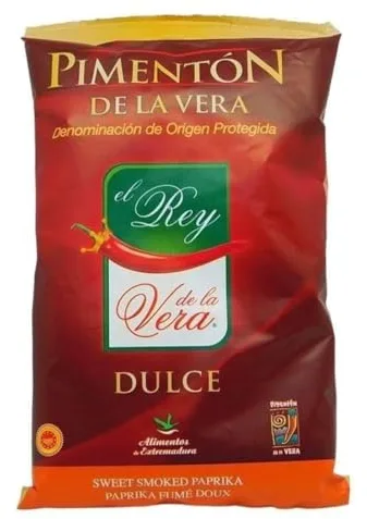 Pimentón de la Vera Dulce D.O.P. – El Rey de la Vera (SANMEL) Pimientos Rojos Secados en Horno de Leña – Molienda Tradicional – Sabor Ahumado Gourmet de Extremadura - 250 g